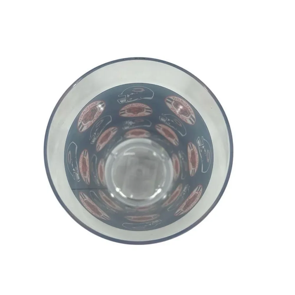 NFL Chicago Bears Sports Fan Tall Plastic Tumbler Cup 6” Blue Orange Logo, NEW